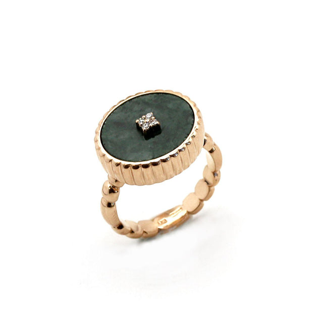 Anello Marmo serpentino verde