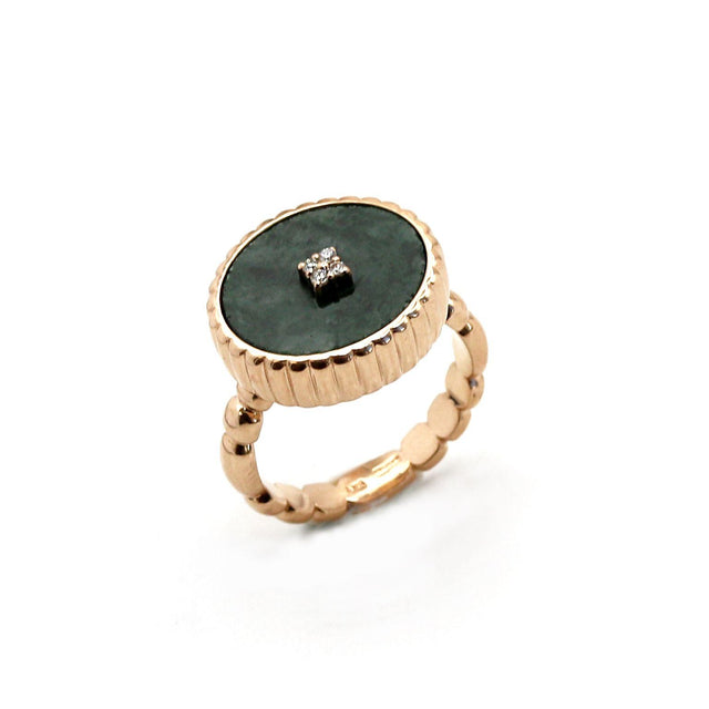 Anello Marmo serpentino verde